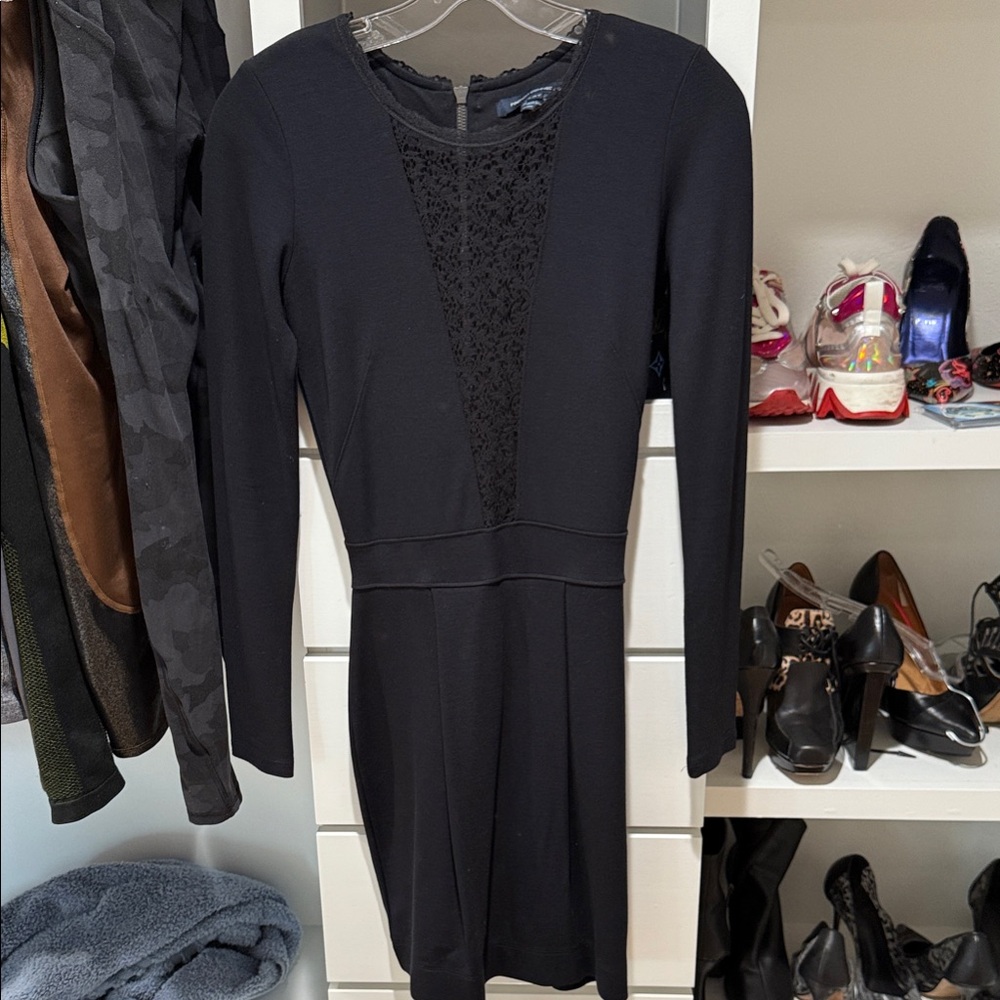 French Connection Black Long Sleeve Dress